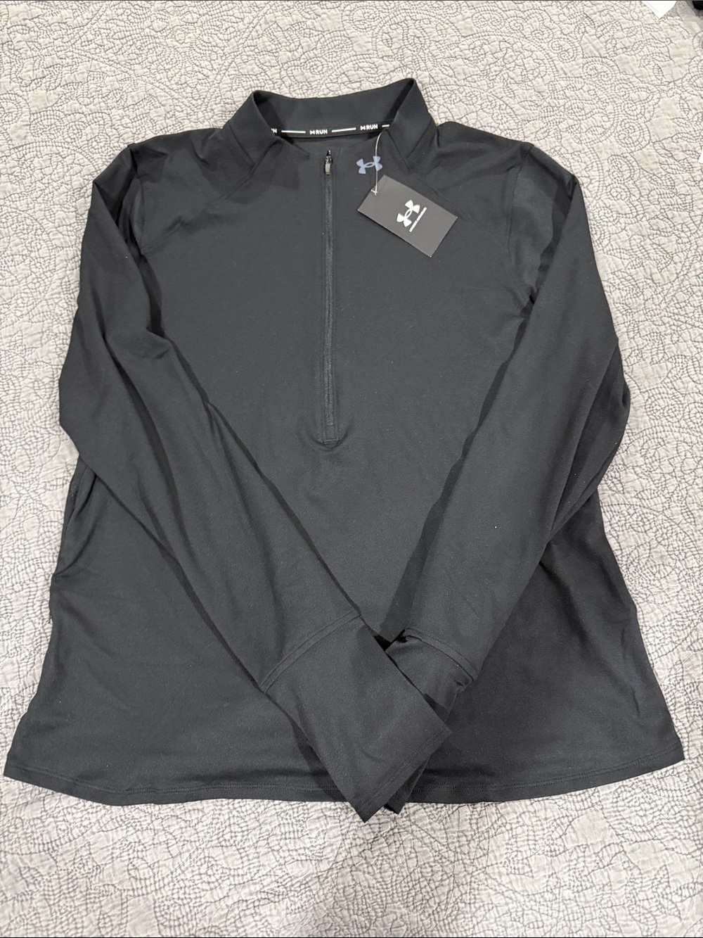 NWT Under Armour Black 1/2 Zip Women's Running Pullover